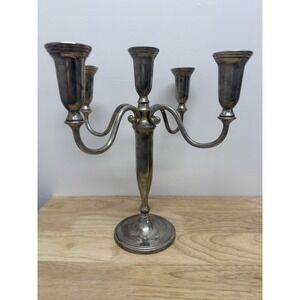 Godinger Candelabrum Silver Plated Tapered Candlestick Holders 5 Arms Adjustable